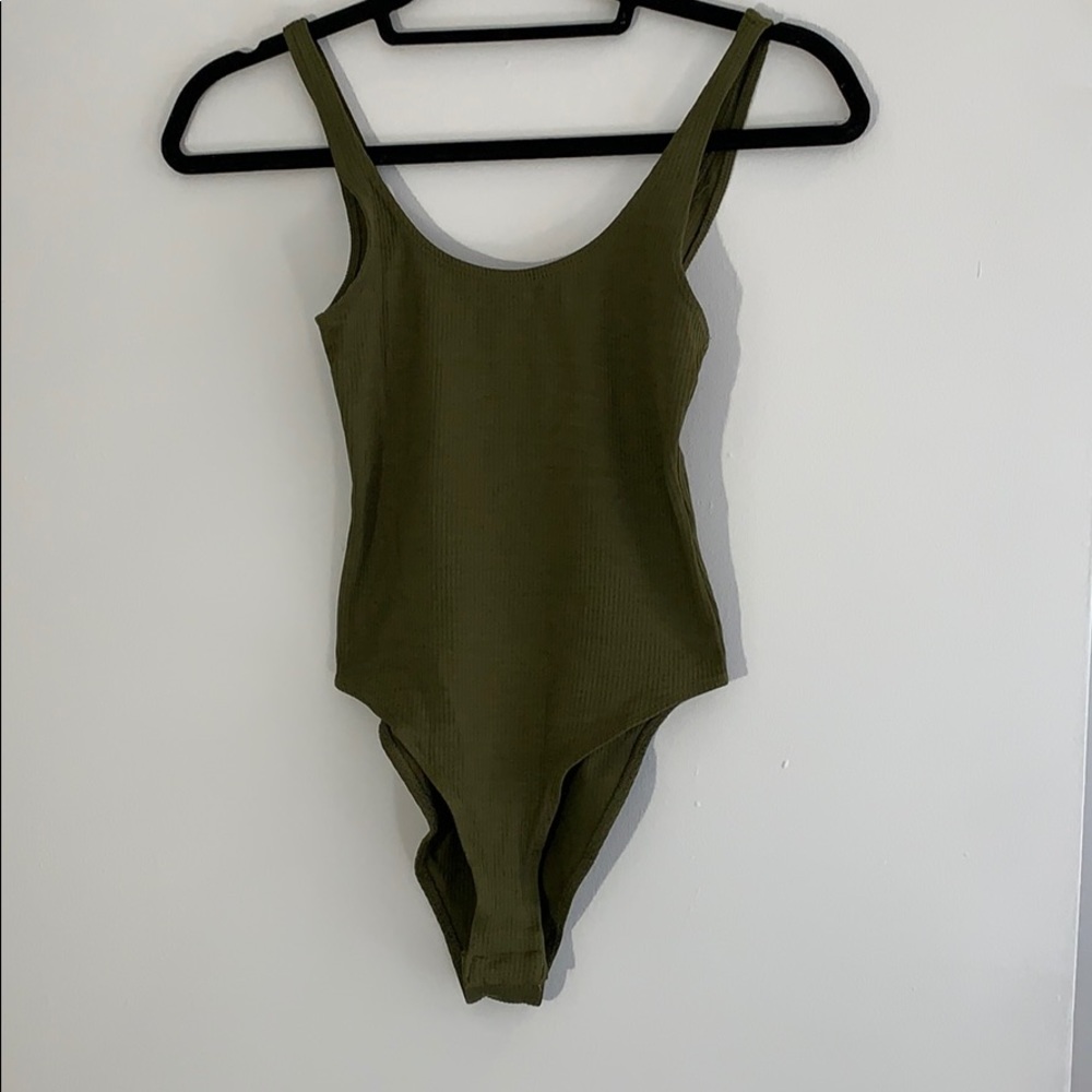 Topshop olive green bodysuit